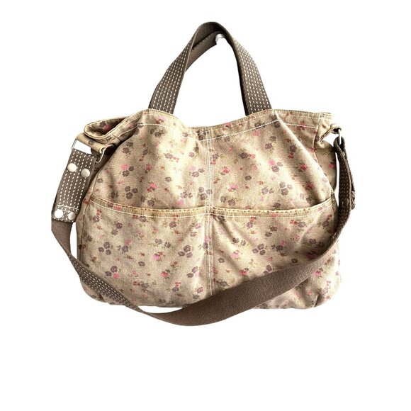 Floral Canvas Shoulder Tote Bag - Picture 4 of 14